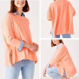 MERSEA CATALINA SLUB TEE IN CORAL/ORANGE - OS